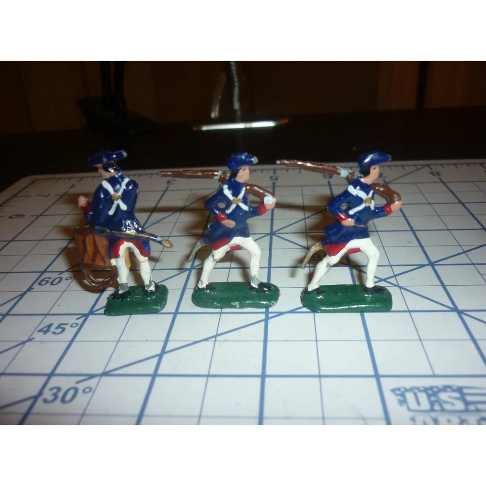 Vintage Lead Alloy Toy Soldiers Lot 6 Hand Painted Native American Warriors